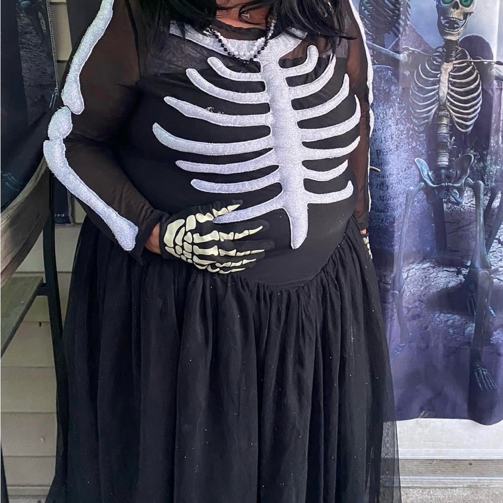 Skeleton Costume for Kids - Black and White plus size